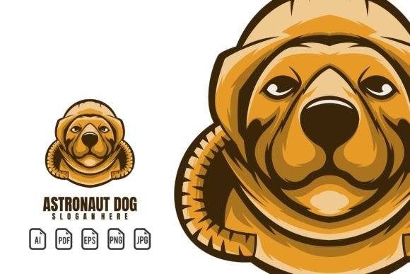 Astronaut Dog Mascot Logo: A Stellar Template for Creative Brands