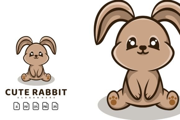 Cute Rabbit Mascot Logo: Your All-in-One Design Template