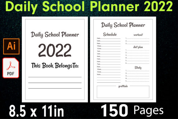 Daily School Daily Planner 2022 KDP: Your Complete Interior Solution