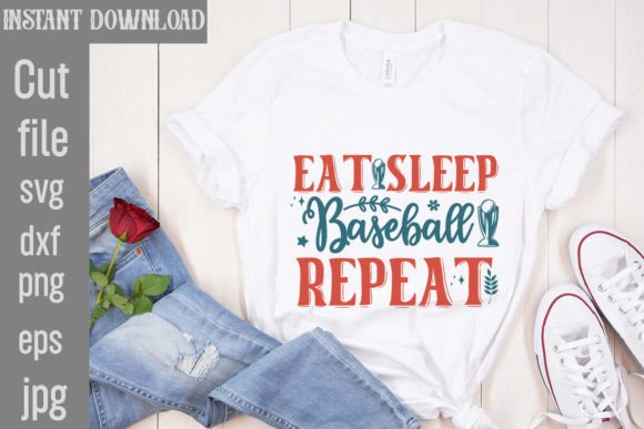 Eat Sleep Baseball Repeat SVG Cut File: Beyond the Diamond