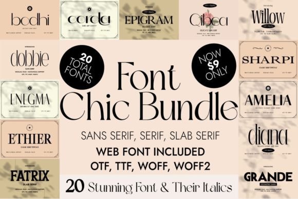 Elevate Your Designs: The Chic, Luxurious, and Elegant Fonts Bundle