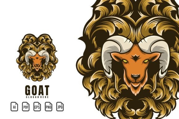 Illustration Goat Head Vintage: A Bold Graphic for Modern Brands