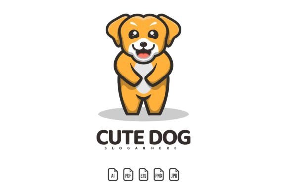Stading Cute Dog Mascot Logo: Your Playful Brand Companion