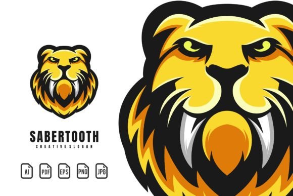 Unleash Your Brand's Power with the Sabertooth Mascot Logo