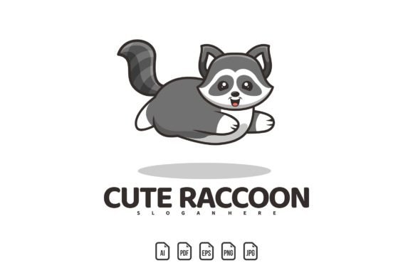 Unleash Your Brand: The Flying Cute Raccoon Mascot Logo
